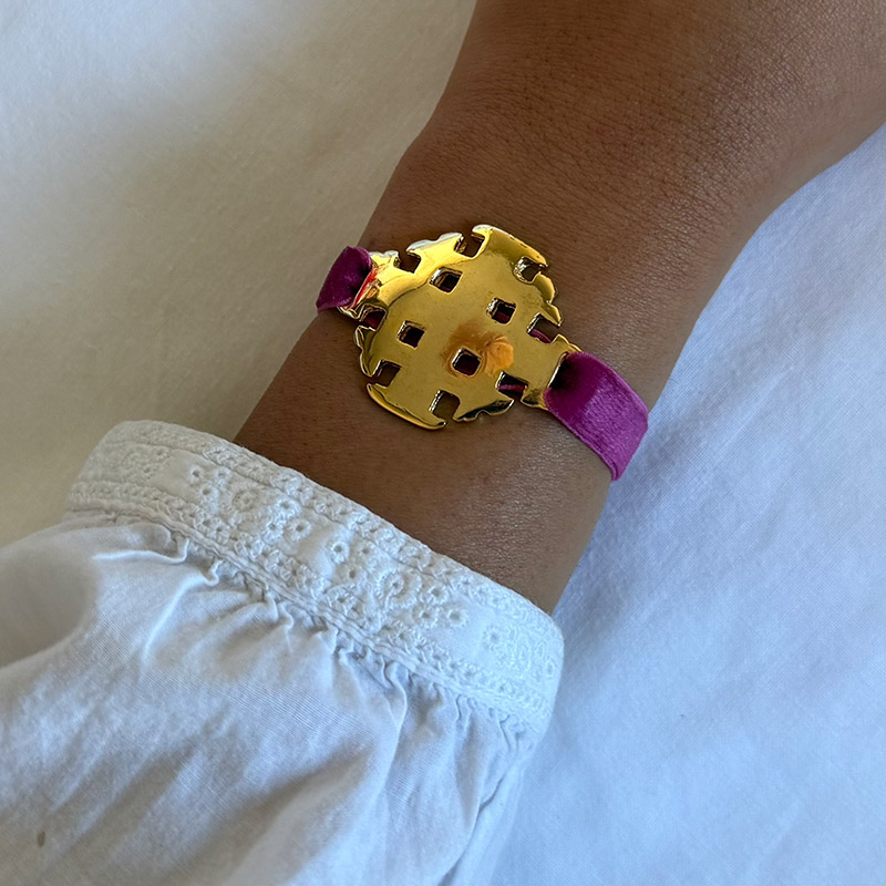 pulsera cruz de jerusalen oro