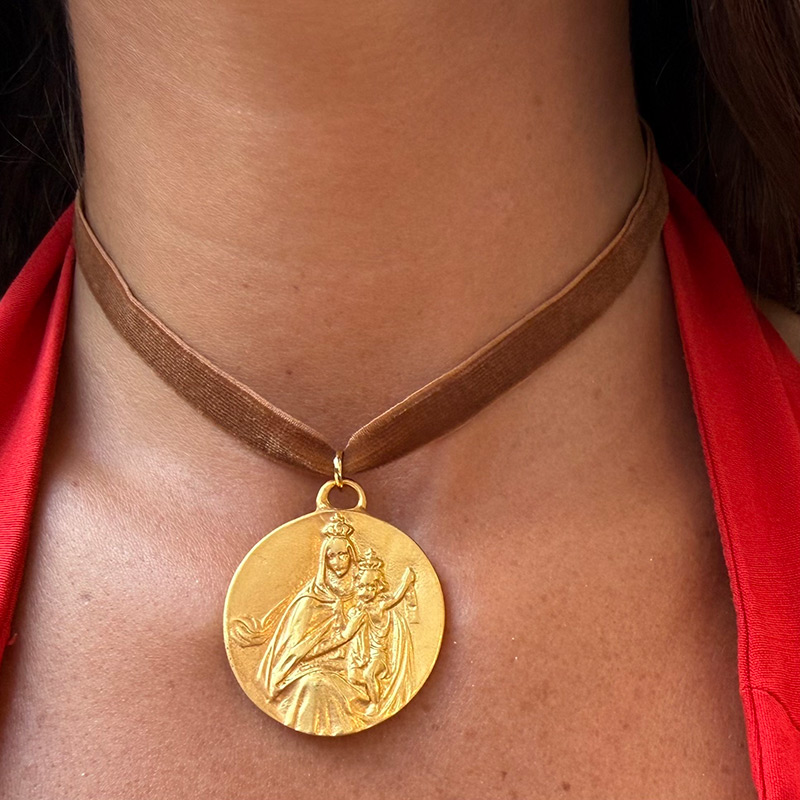 medalla escapulario carmen grande oro