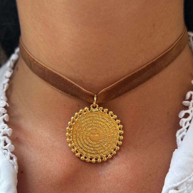 medalla oracion padrenuestro bolitas oro