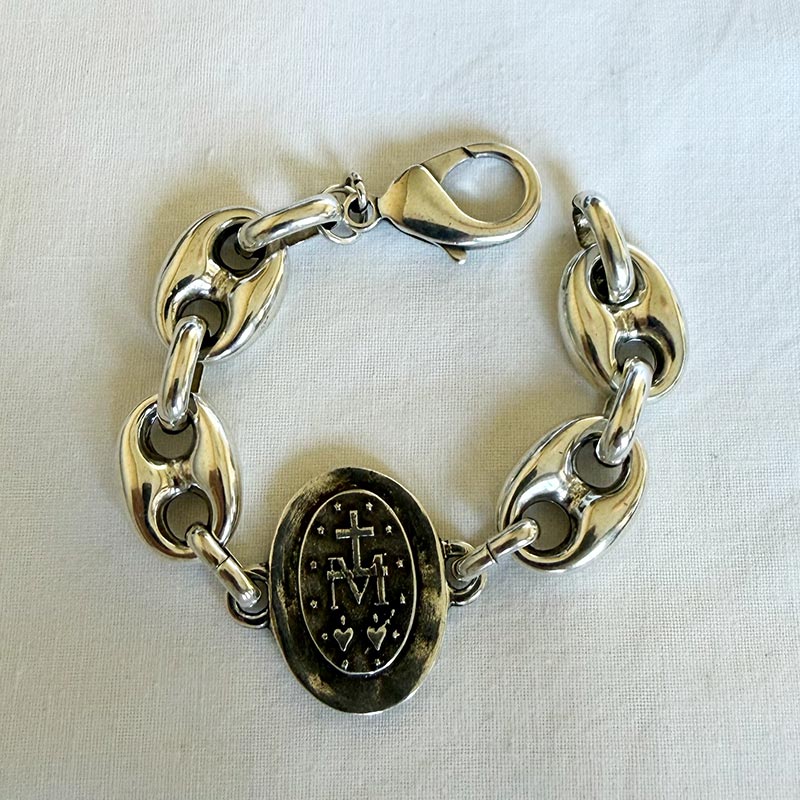 pulsera eslabones milagrosa plata