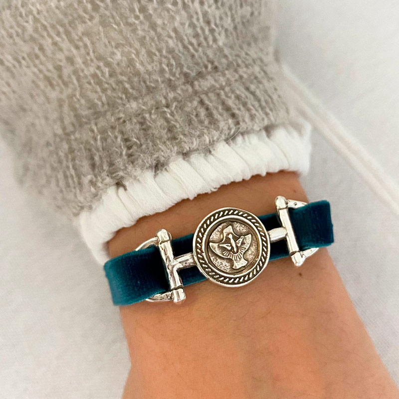 pulsera hermes espiritu santo medalla plata