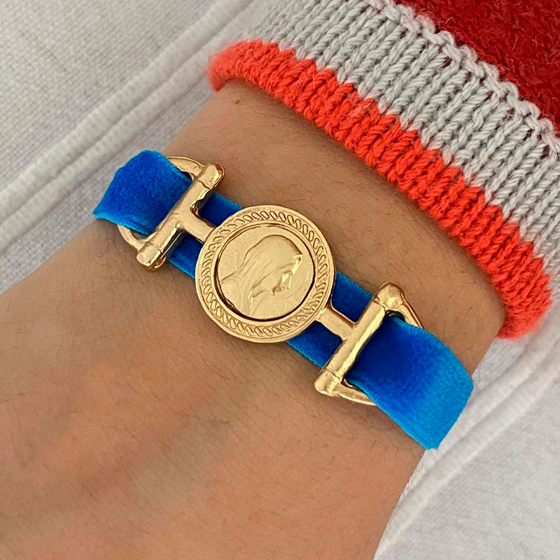 pulsera hermes virgen de lourdes medalla de lourdes dorada