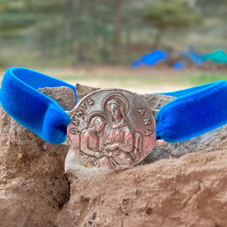 pulsera medalla santa ana con la virgen maria nina plata