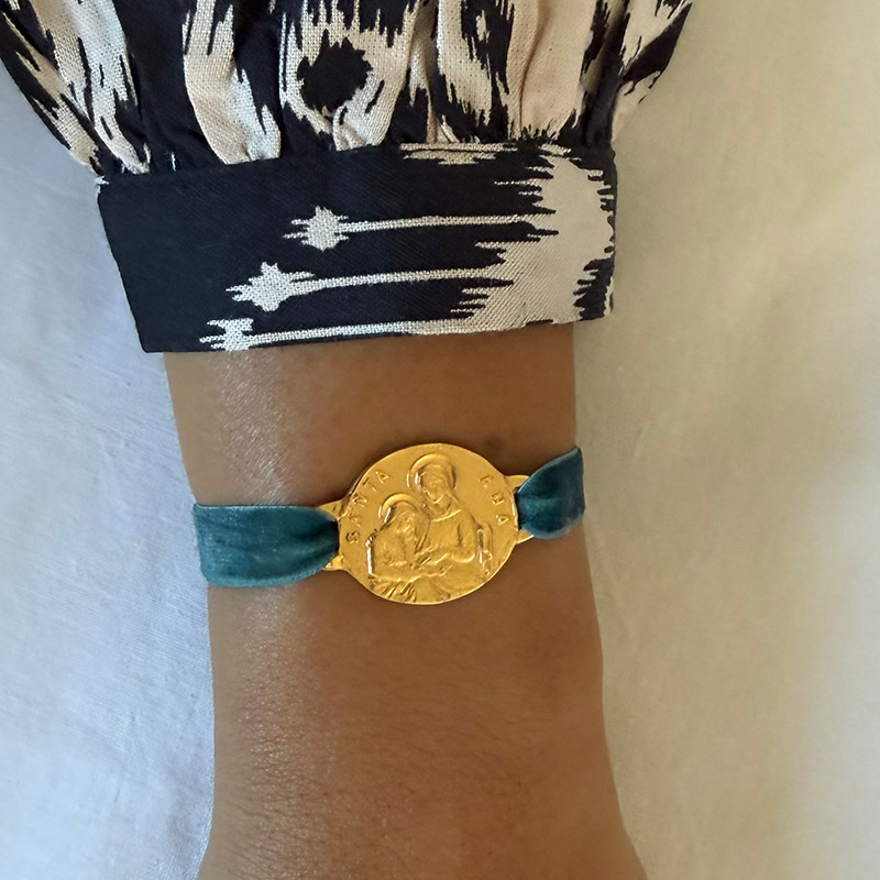pulsera santa ana con la virgen nina oro