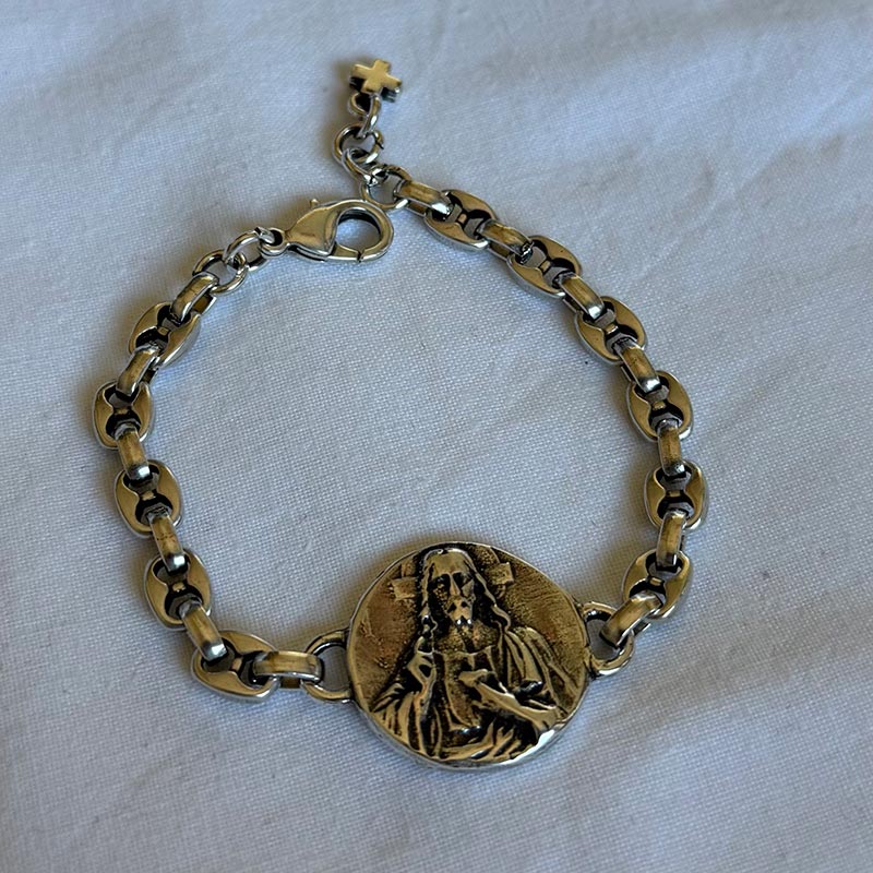 pulsera escapulario calabrote clasico plateado
