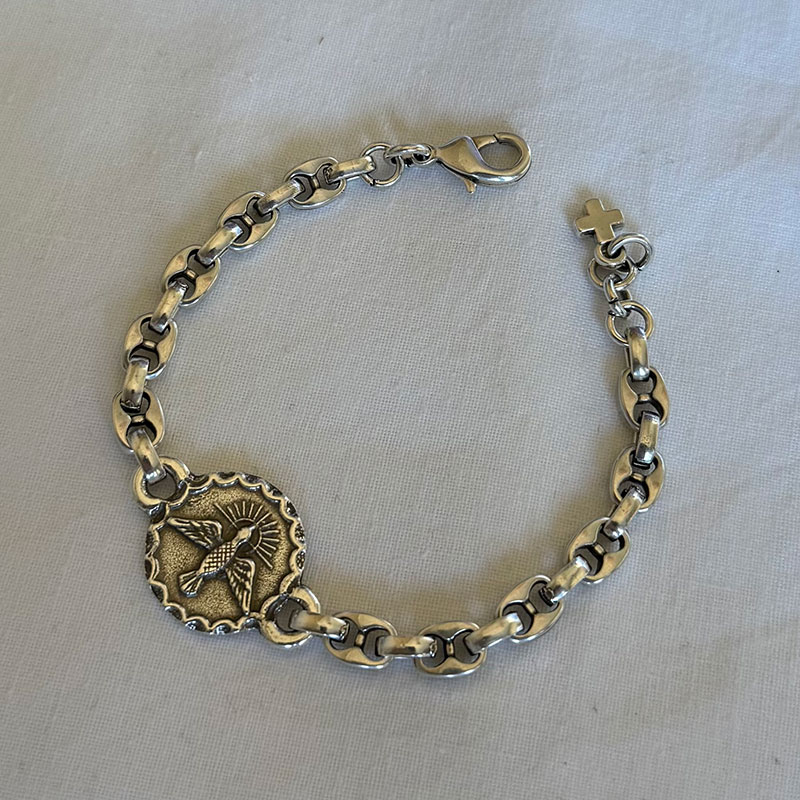 pulsera espiritu santo calabrote clasico plata