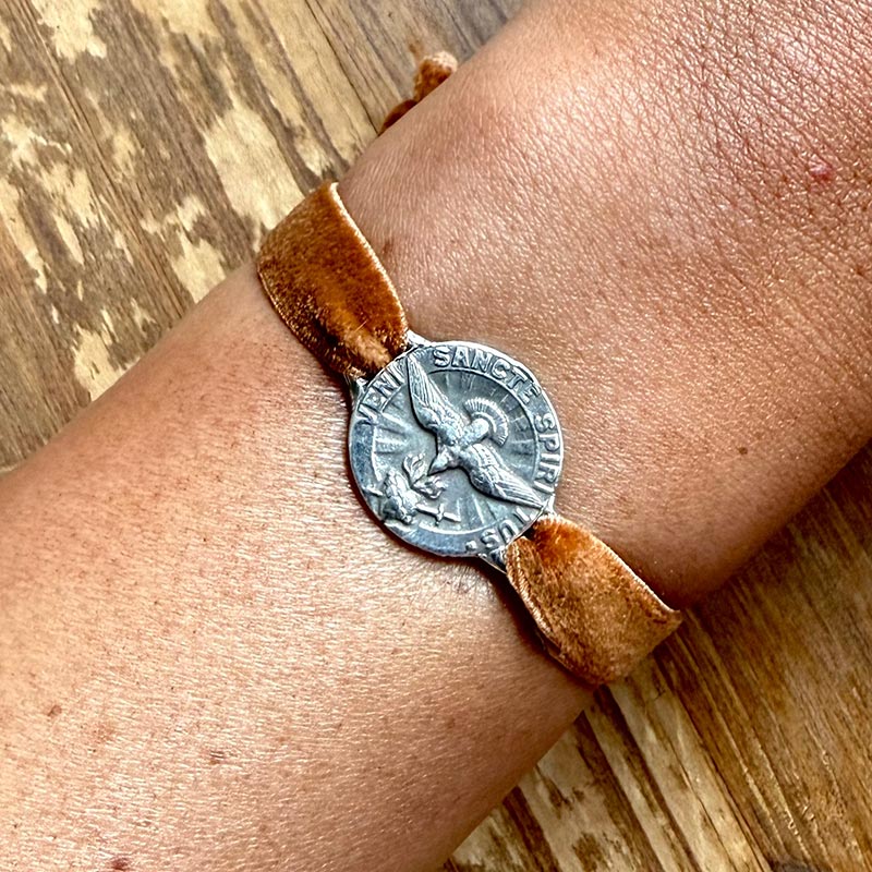 pulsera espiritu santo corazon de maria plata