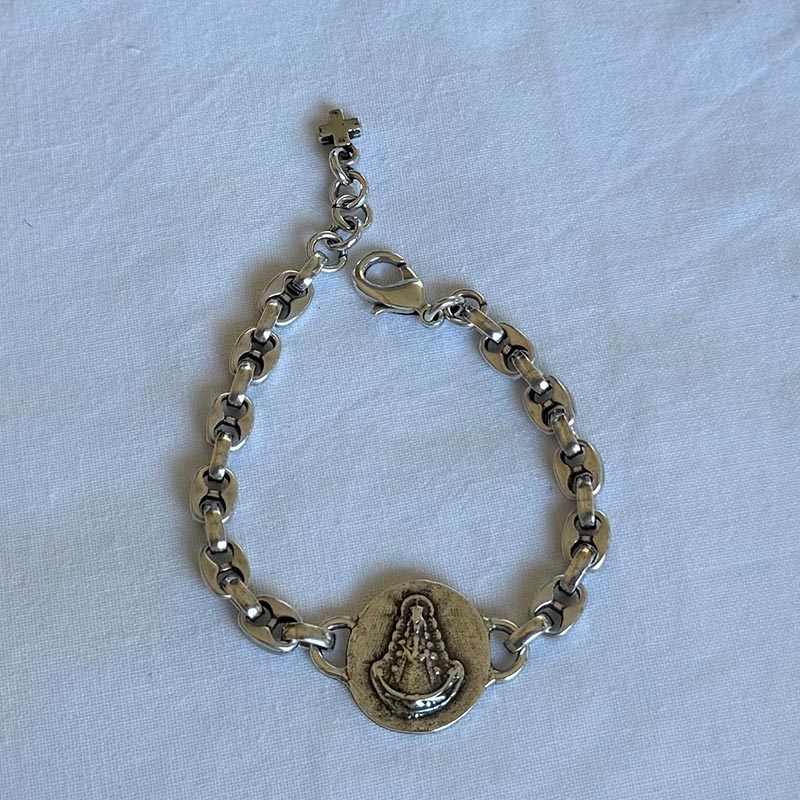 pulsera virgen del rocio calabrote clasico plata