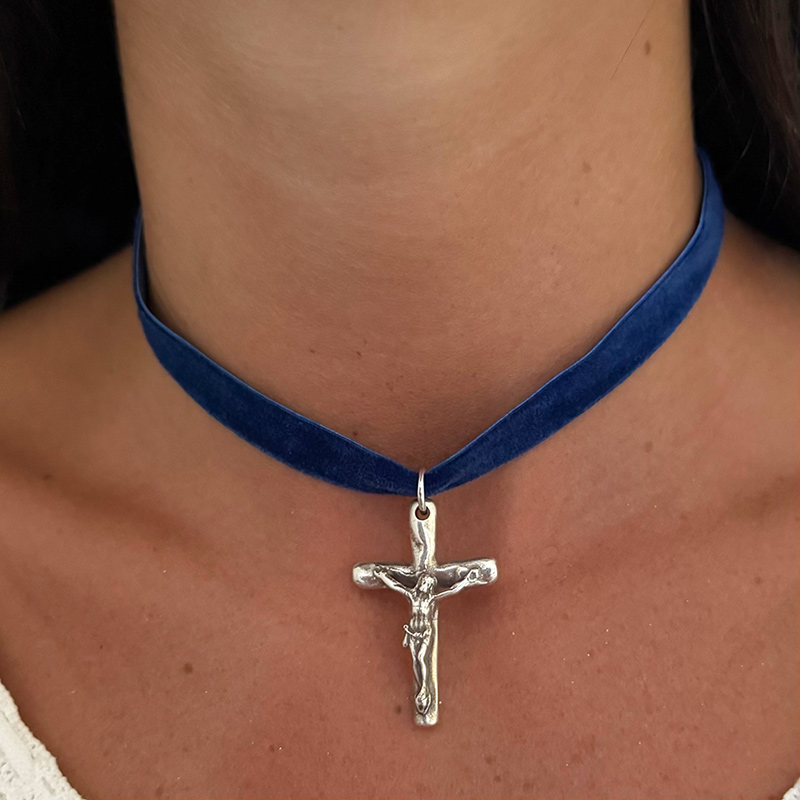 colgante cruz cristo plata