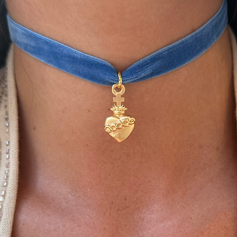 detente mini corazon de jesus oro