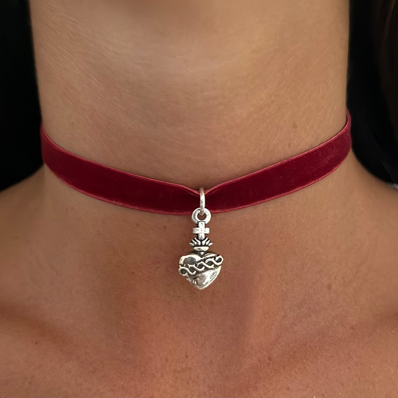 detente mini corazon de jesus plata