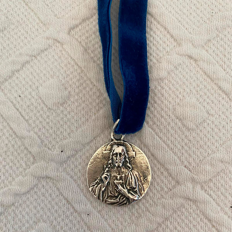 medalla escapulario carmen clasico plata reves