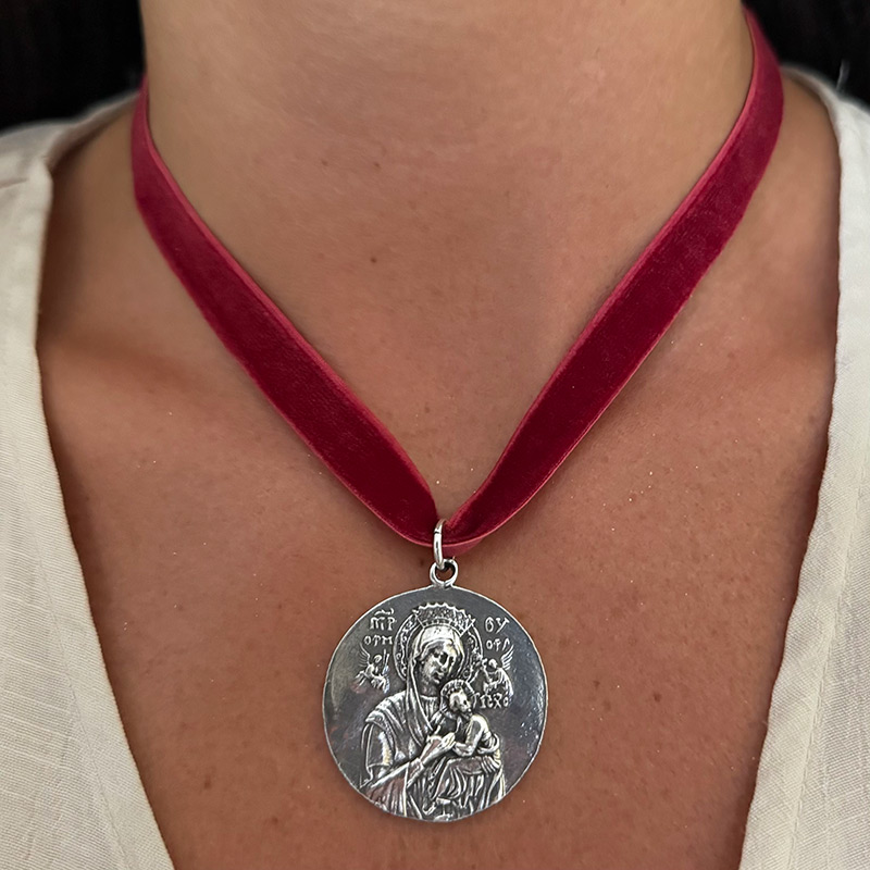 medalla virgenperpetuo socorro plata